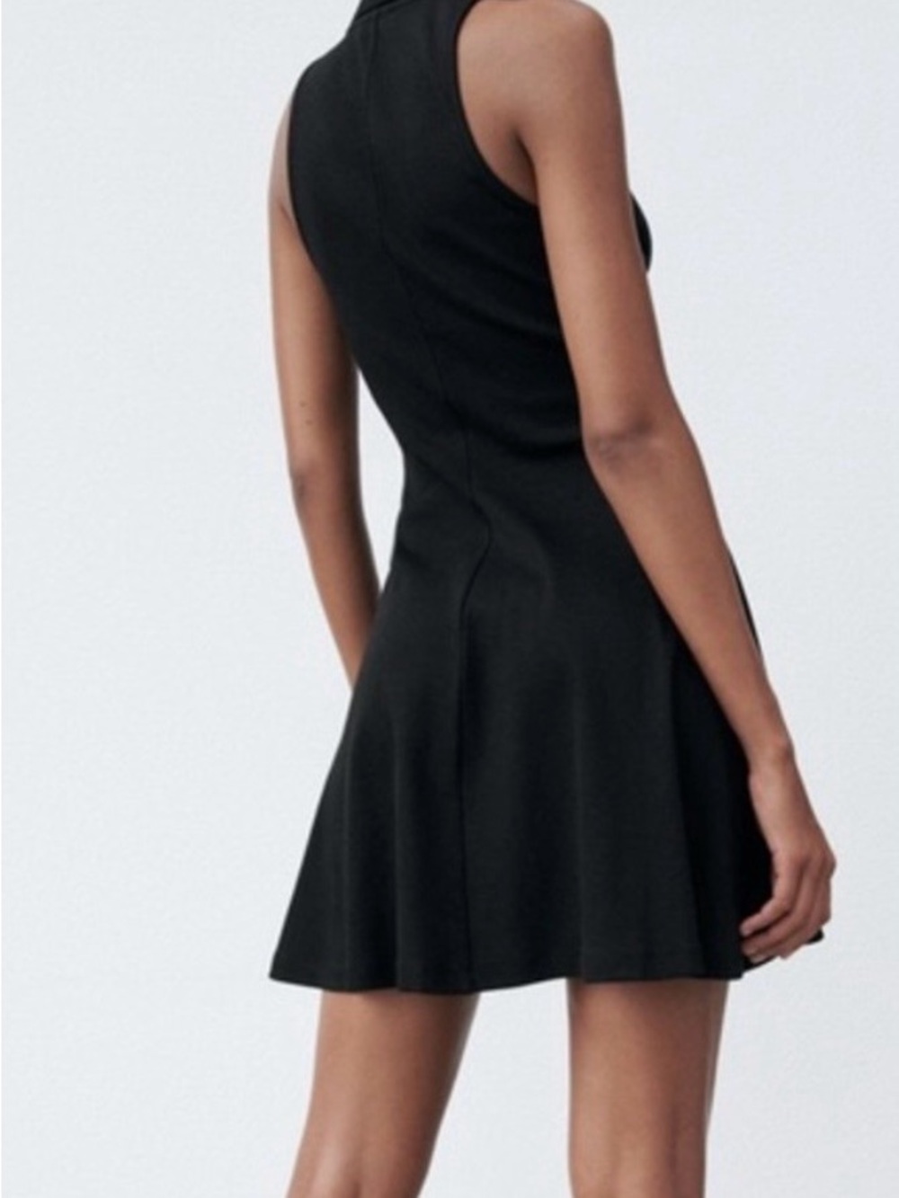 Zara Black Sleeveless V-Neck Midi Dress - Picture 2 of 4